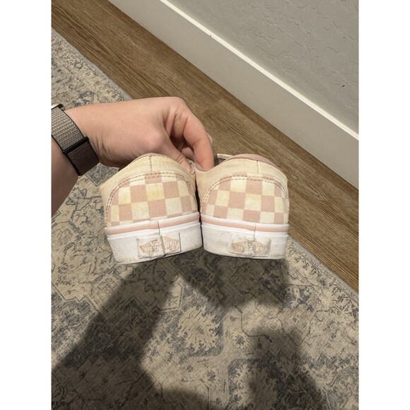 Vans Women's Size 9 Pink Checkerboard Classic Slip-On Shoe Canvas Skater Sneaker - Picture 4 of 7